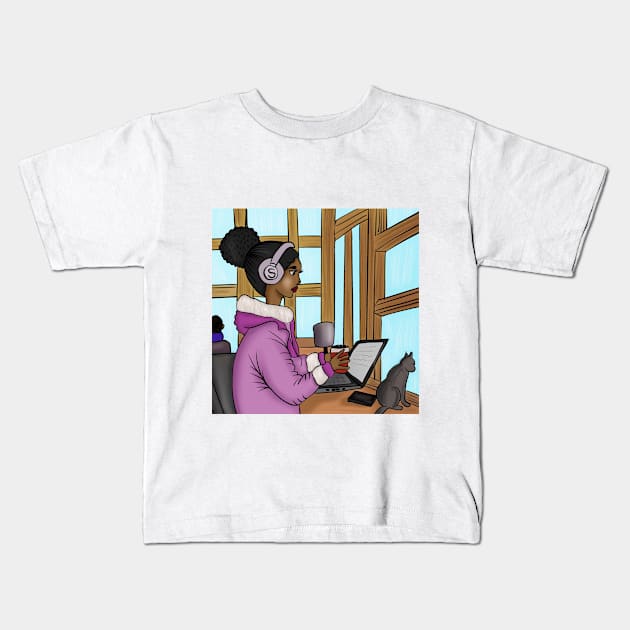 black girl magic work, life, balance Kids T-Shirt by Spinkly Creations 
